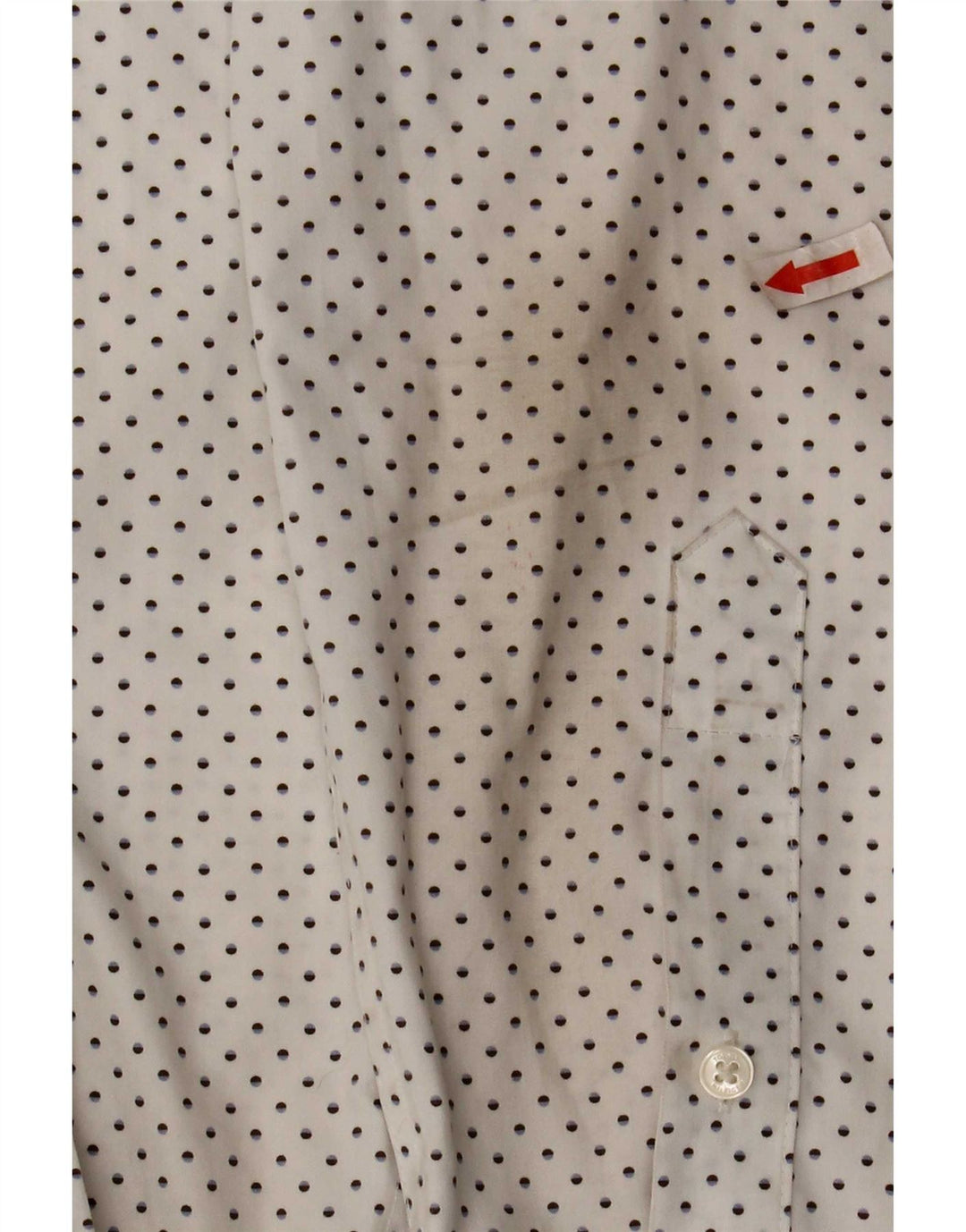 Tommy Hilfiger Mens Slim Fit Shirt Size 16 Large White Spotted