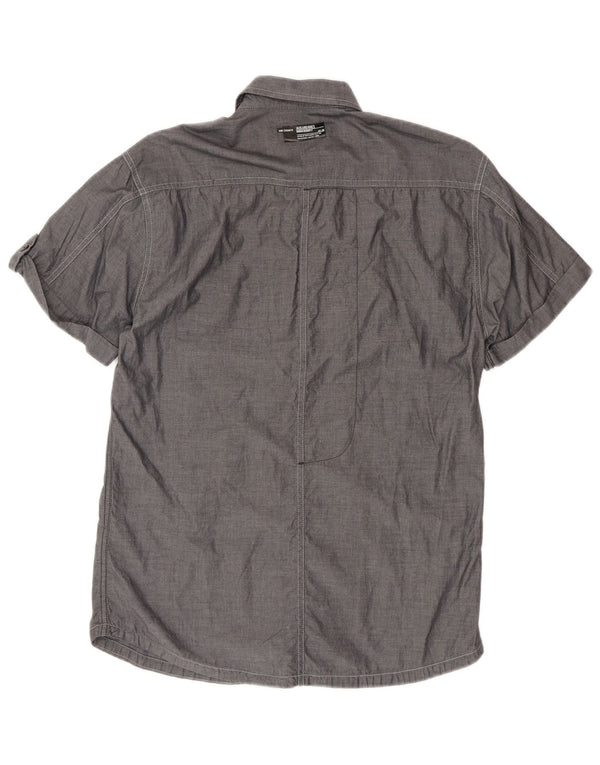 Jack & Jones Mens Short Sleeve Shirt Medium Grey Cotton