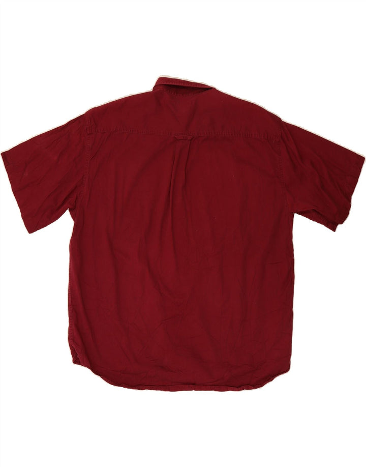 DOCKERS Mens Short Sleeve Shirt Large Red Cotton Vintage Dockers and Second-Hand Dockers from Messina Hembry 