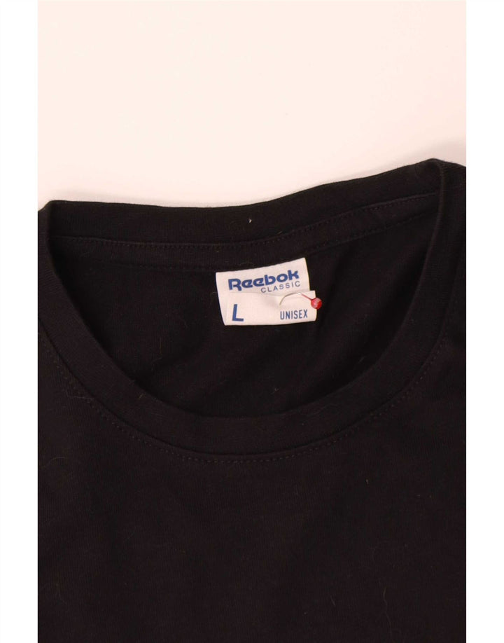 Reebok Mens Graphic T-Shirt Top Large Black Cotton