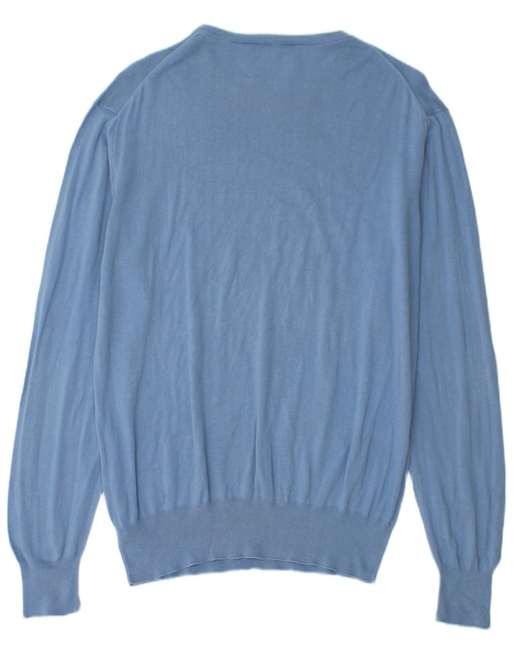TRUSSARDI Mens Crew Neck Jumper Sweater IT 52 Large Blue Cotton