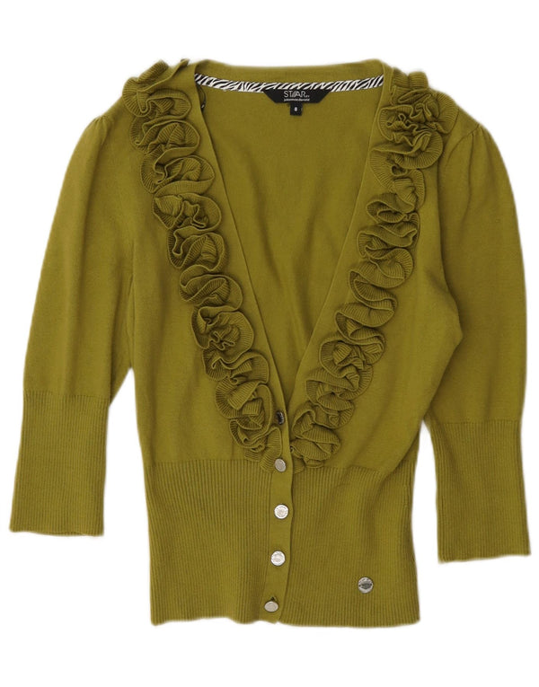 Star by Julien Macdonald Womens 3/4 Sleeve Cardigan Sweater UK 8 Small Khak