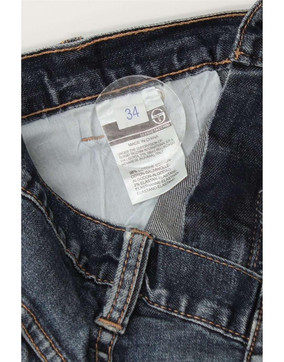 SERGIO TACCHINI Mens Straight Jeans W34 L34 Blue Cotton