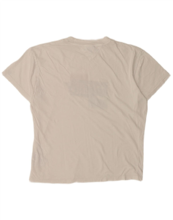 Tommy Hilfiger Mens Graphic T-Shirt Top Medium White Cotton
