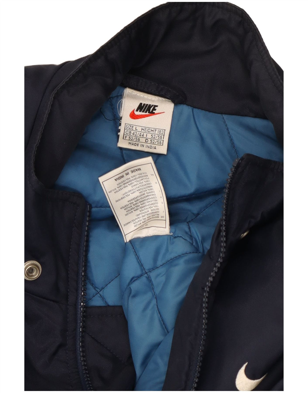 Nike Mens Graphic Windbreaker Jacket UK 42/44 Large Navy Blue Nylon