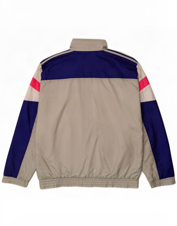 Adidas Mens Tracksuit Top Jacket UK 38/40 Medium Grey Colourblock Polyamide