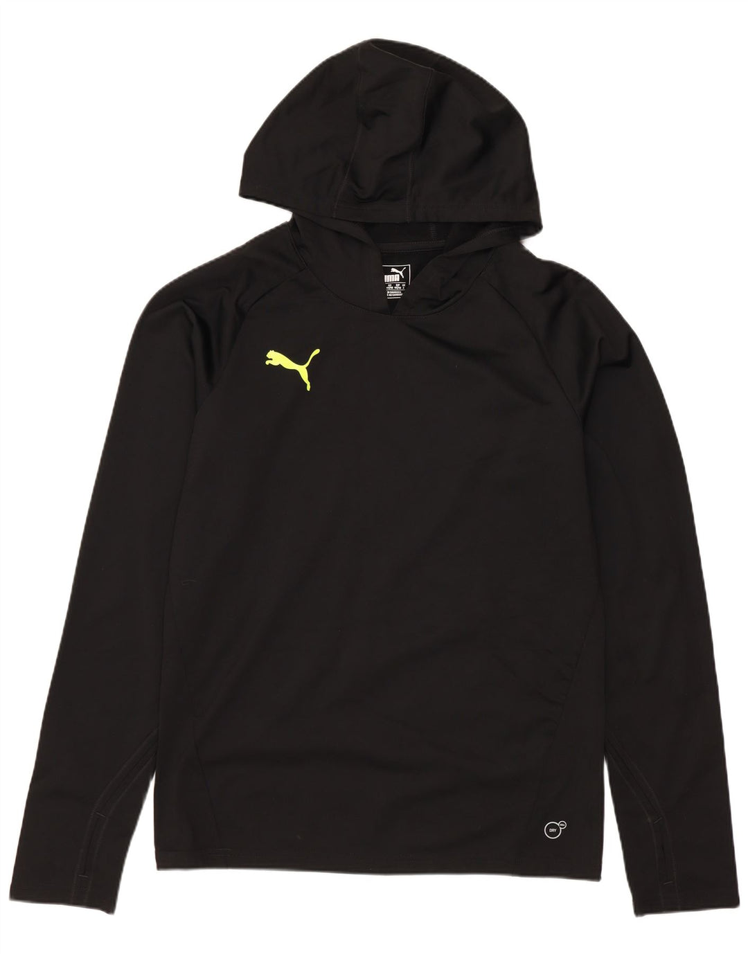 PUMA Mens Hooded Top Long Sleeve Small Black Polyester