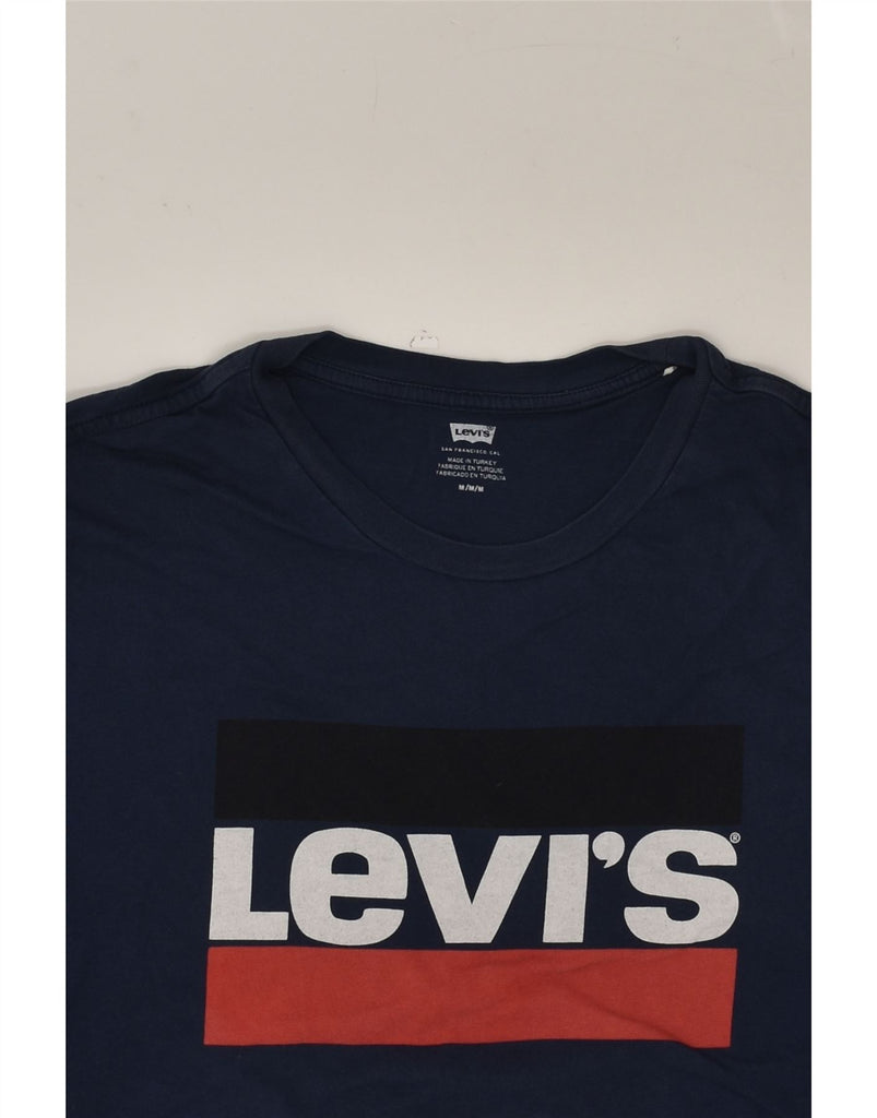 LEVI'S Mens Graphic T-Shirt Top Medium Navy Blue Cotton | Vintage Levi's | Thrift | Second-Hand Levi's | Used Clothing | Messina Hembry 