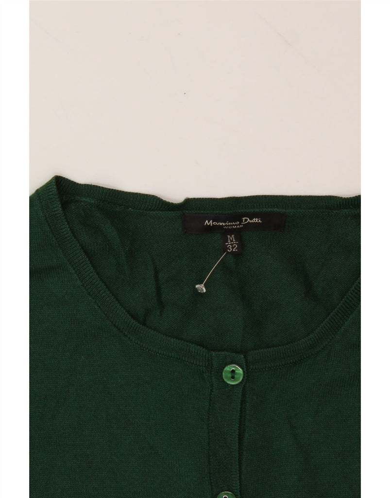 MASSIMO DUTTI Womens Cardigan Sweater UK 12 Medium Green Silk Vintage Massimo Dutti and Second-Hand Massimo Dutti from Messina Hembry 