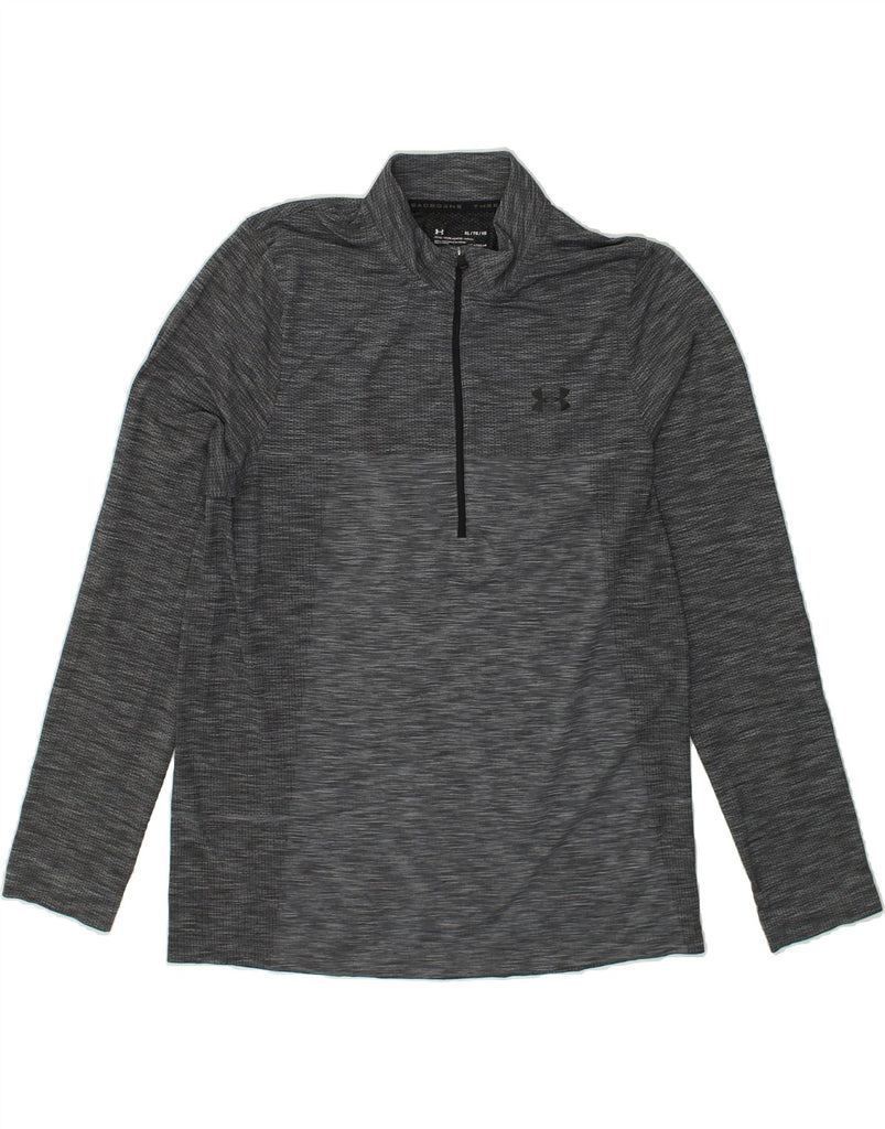 UNDER ARMOUR Mens Heat Gear Zip Neck Pullover Tracksuit Top XL Grey | Vintage Under Armour | Thrift | Second-Hand Under Armour | Used Clothing | Messina Hembry 