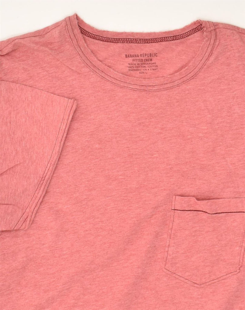 BANANA REPUBLIC Mens Slim T-Shirt Top Large Pink Cotton | Vintage Banana Republic | Thrift | Second-Hand Banana Republic | Used Clothing | Messina Hembry 