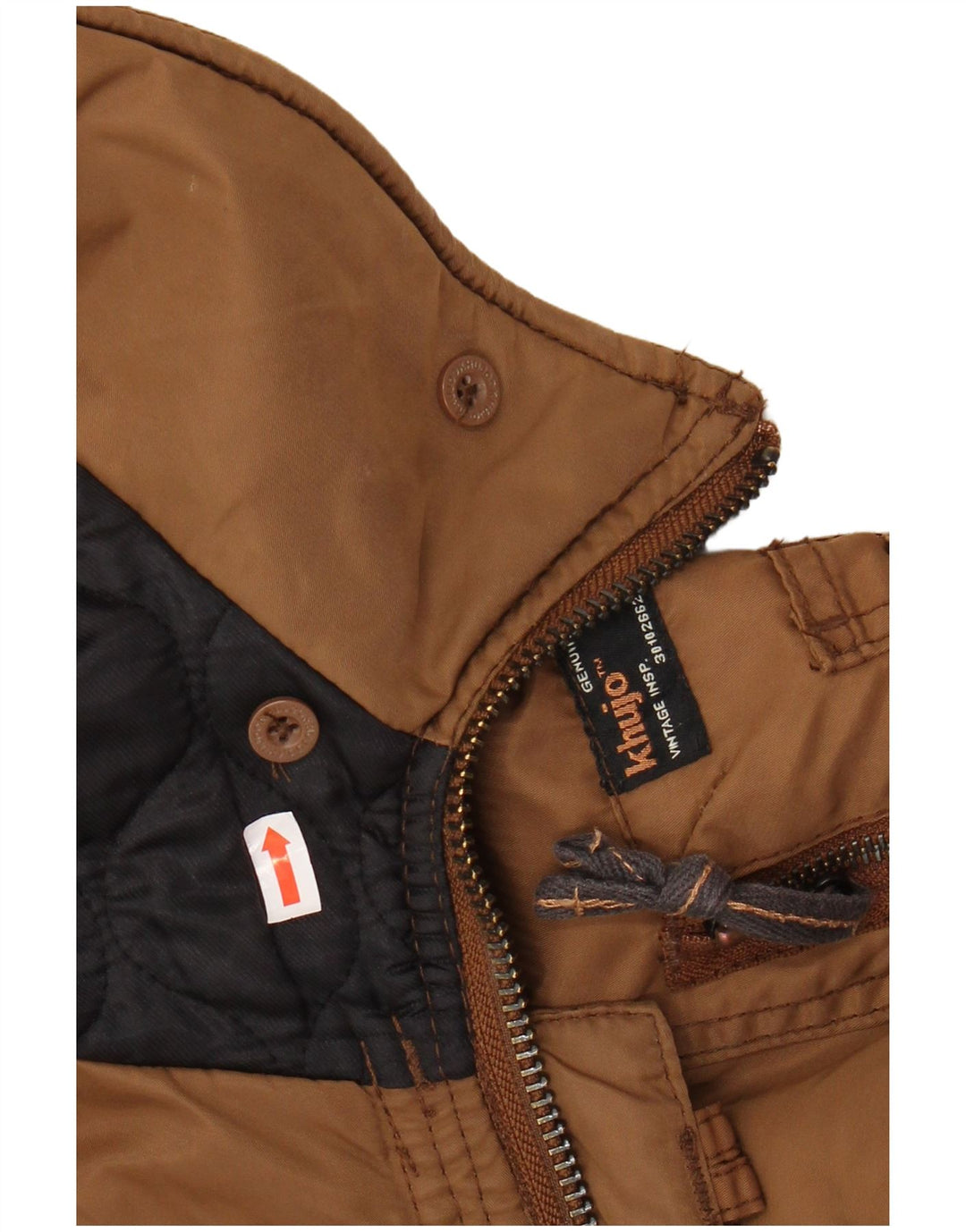 KHUJO Womens Military Hooded Parka Jacket UK 14 Medium Brown Polyester