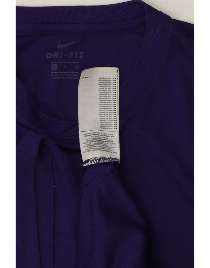 Nike Mens Dri Fit T-Shirt Top XL Purple Polyester
