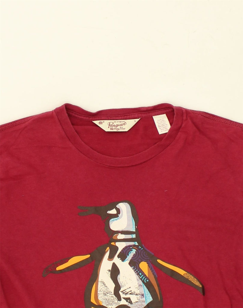 PENGUIN Mens Graphic T-Shirt Top Small Red Cotton | Vintage Penguin | Thrift | Second-Hand Penguin | Used Clothing | Messina Hembry 