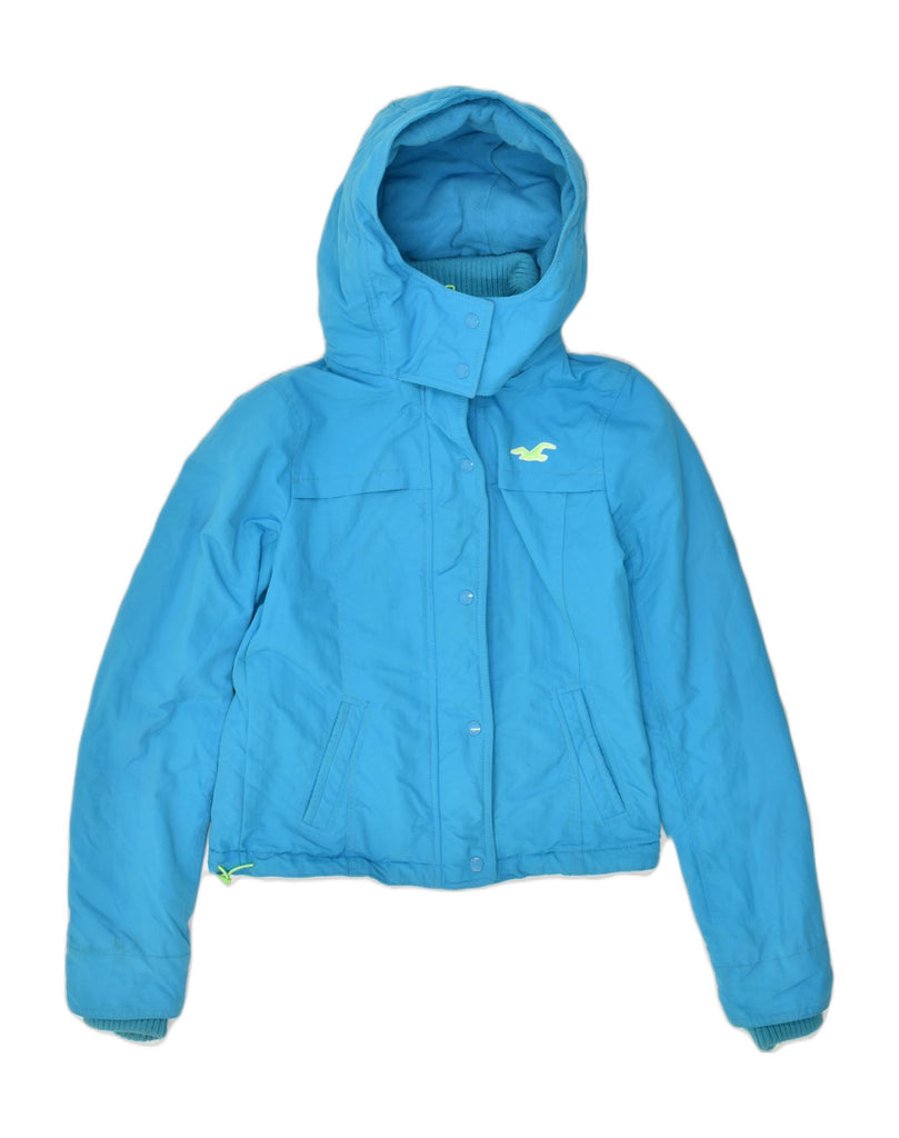 HOLLISTER Womens Hooded Windbreaker Jacket UK 10 Small Blue Nylon | Vintage Hollister | Thrift | Second-Hand Hollister | Used Clothing | Messina Hembry 