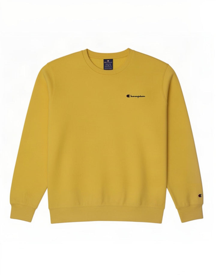 Champion Mens Sweatshirt Jumper Medium Yellow Cotton