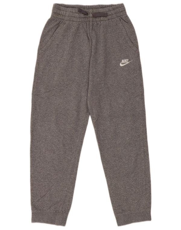 Nike Girls Tracksuit Trousers Joggers 12-13 Years Grey Flecked Cotton