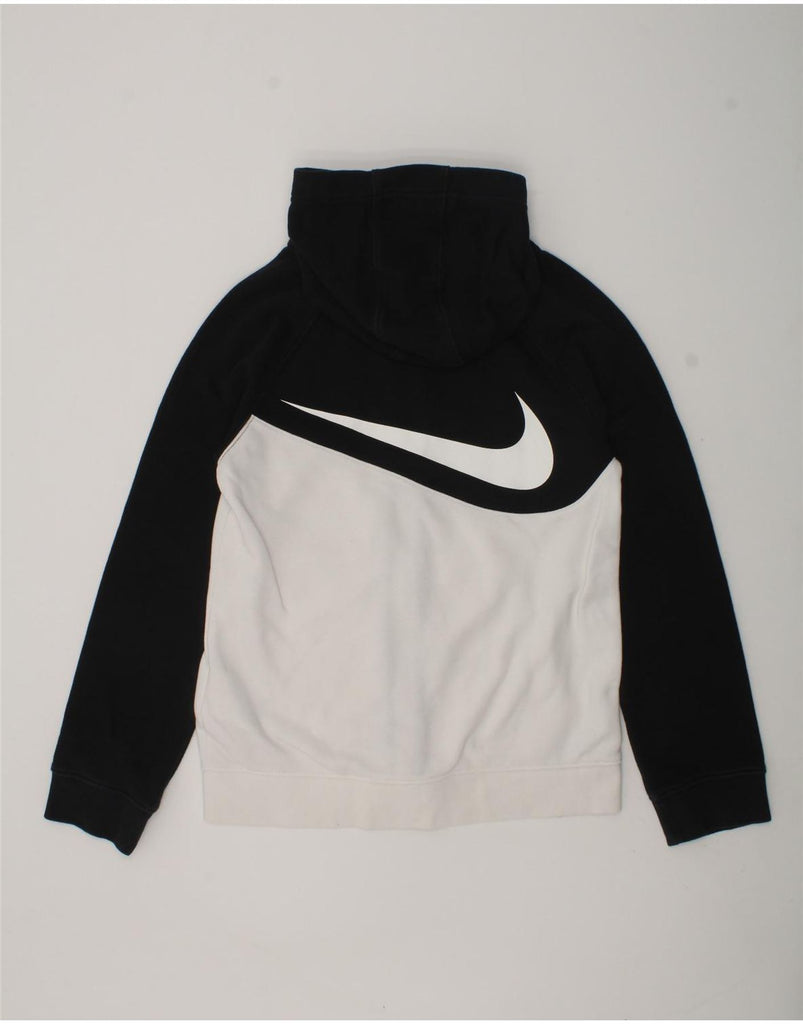 NIKE Boys Zip Hoodie Sweater 10-11 Years Medium White Colourblock Cotton | Vintage Nike | Thrift | Second-Hand Nike | Used Clothing | Messina Hembry 