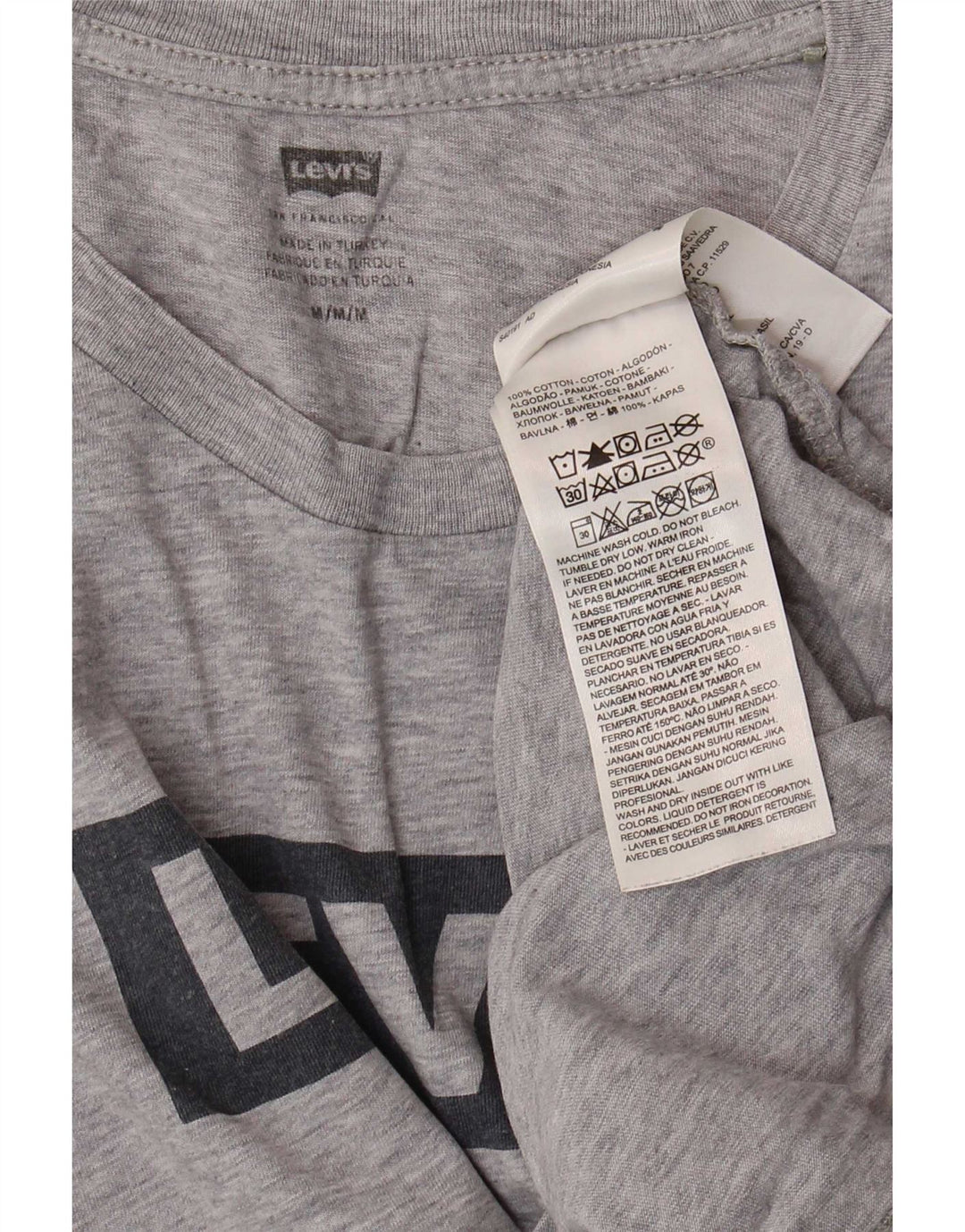 Levi's Mens Graphic T-Shirt Top Medium Grey Cotton