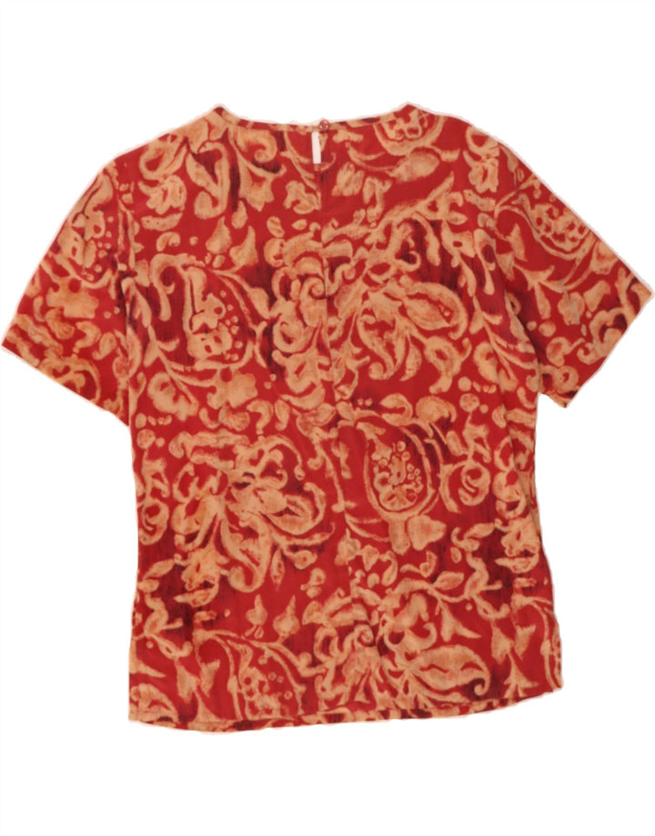 DANA BUCHMAN Womens Blouse Top US 4 Small Red Floral Silk Vintage Dana Buchman and Second-Hand Dana Buchman from Messina Hembry 
