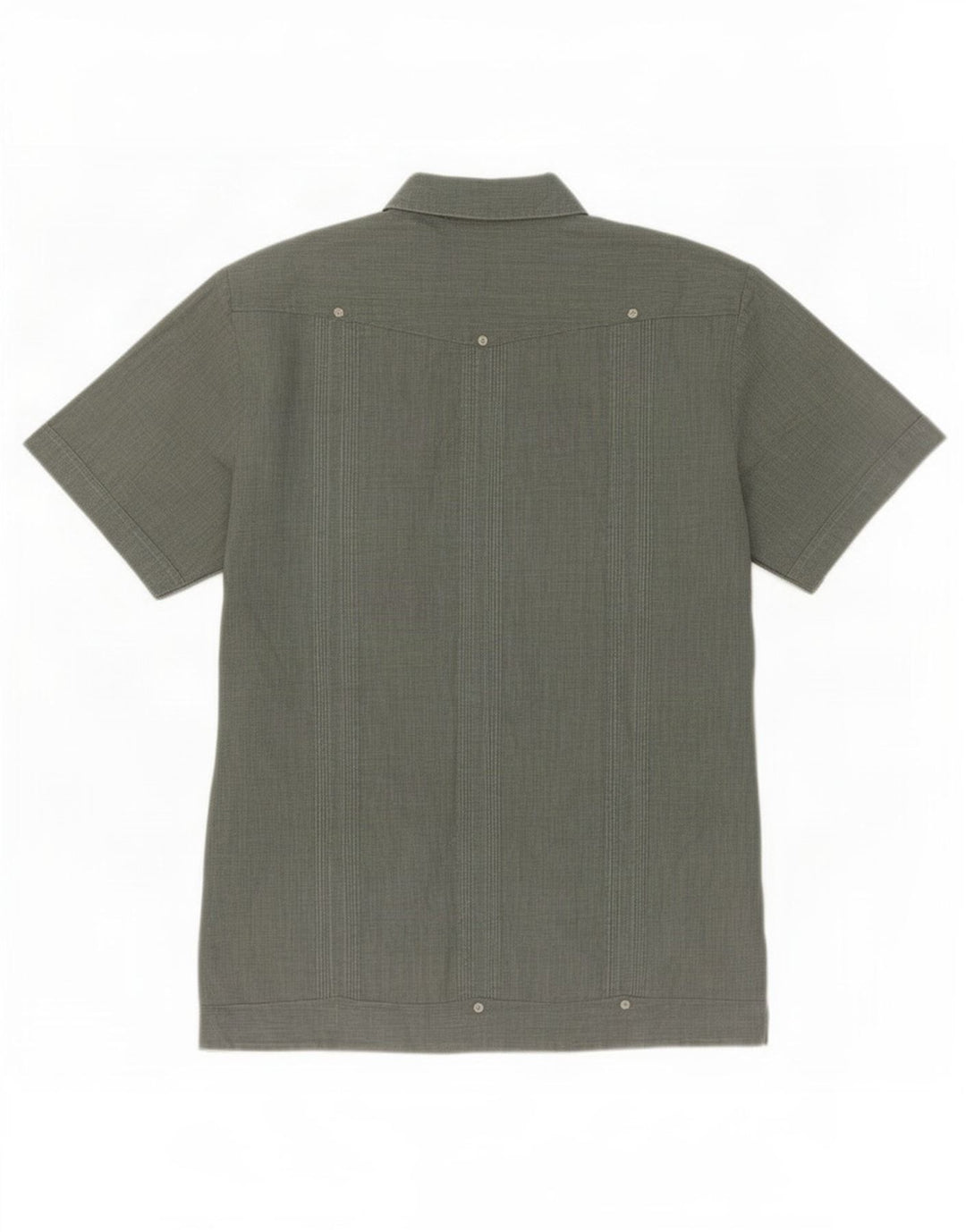 Romani Mens Short Sleeve Shirt Large Green Paisley Polyester