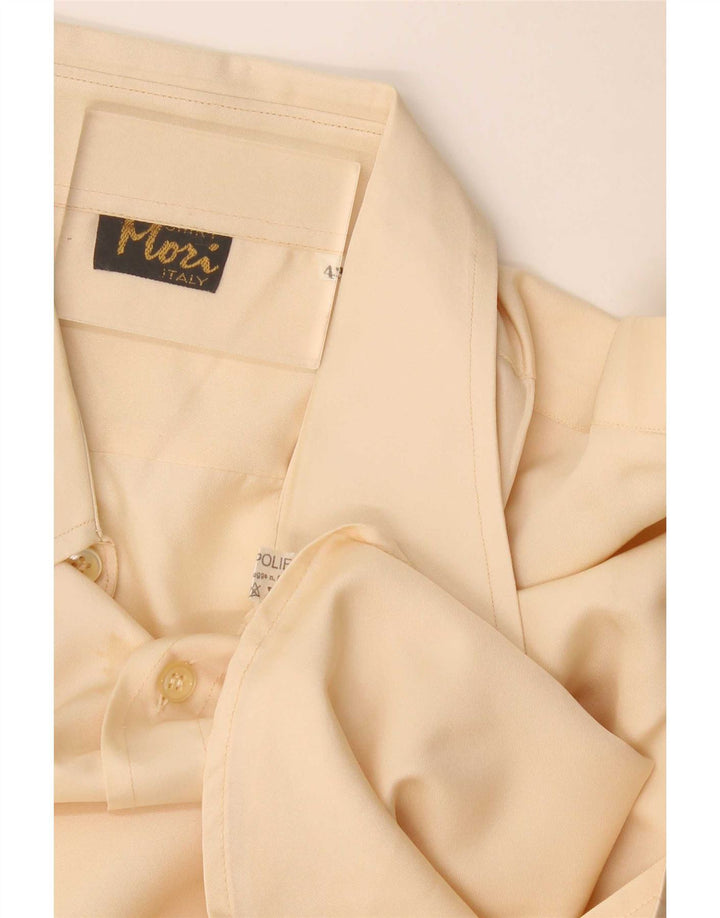 Vintage Mens Shirt Size 43 Large Beige Polyester