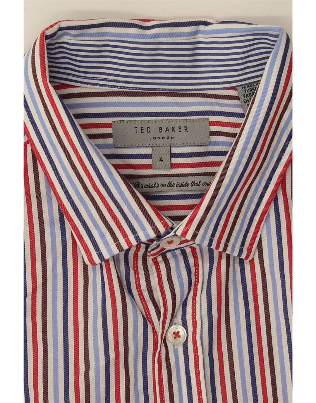 TED BAKER Mens Shirt Size 4 Large Multicoloured Striped Cotton Vintage Ted Baker and Second-Hand Ted Baker from Messina Hembry 