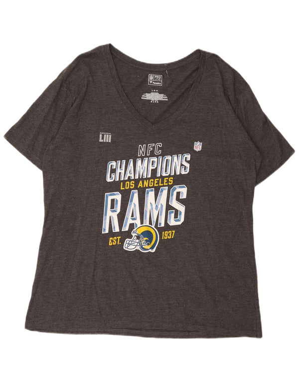 NFL Mens Los Angeles Rams Graphic T-Shirt Top Large Grey Cotton