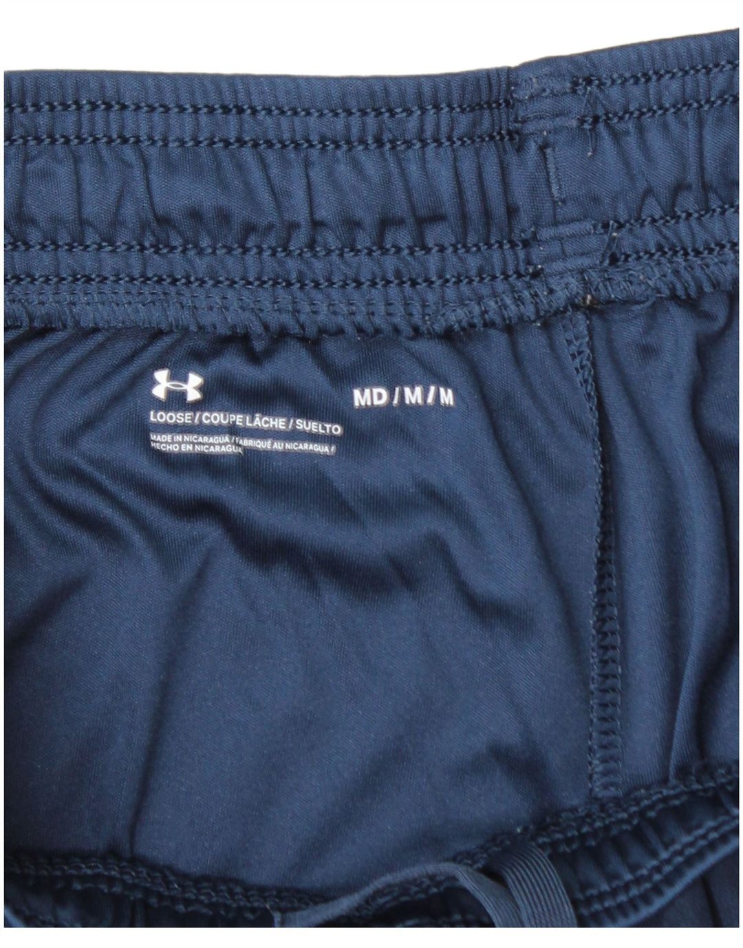 UNDER ARMOUR Mens Graphic Sport Shorts Medium  Navy Blue Polyester