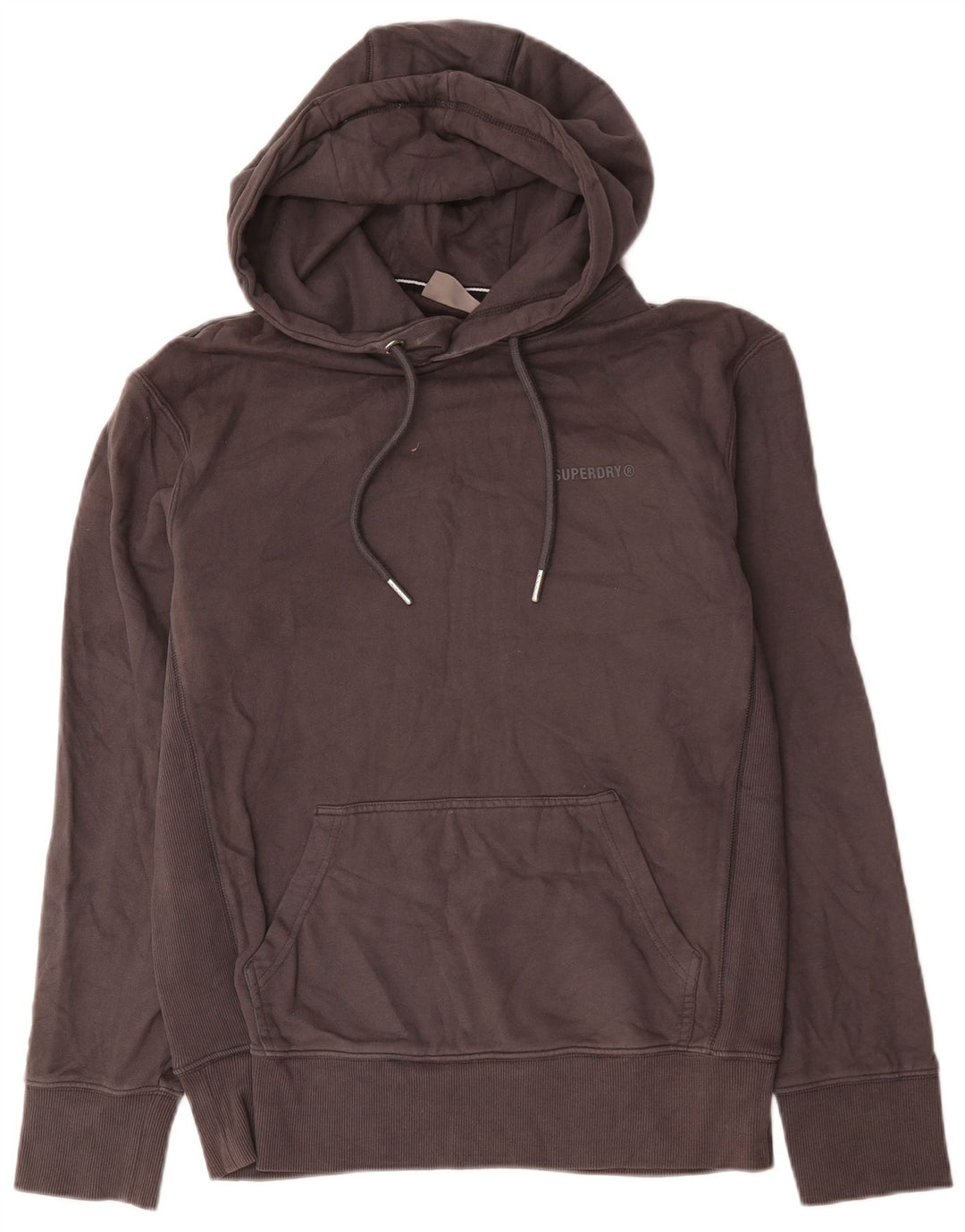 Superdry Mens Hoodie Jumper Small Grey Cotton