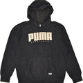 PUMA Mens Graphic Hoodie Jumper Medium Black Cotton | Vintage Puma | Thrift | Second-Hand Puma | Used Clothing | Messina Hembry 