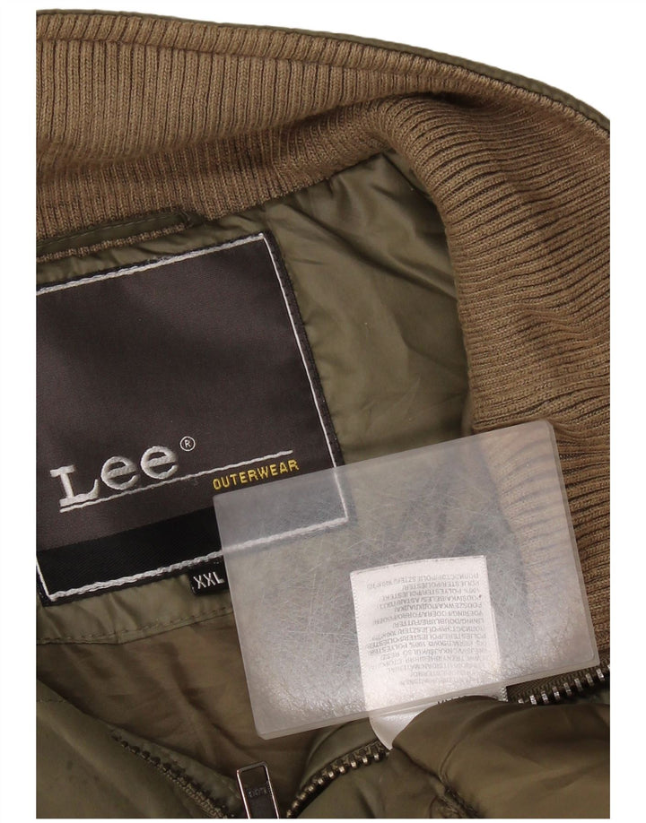 LEE Mens Padded Jacket UK 44 2XL Khaki Polyester
