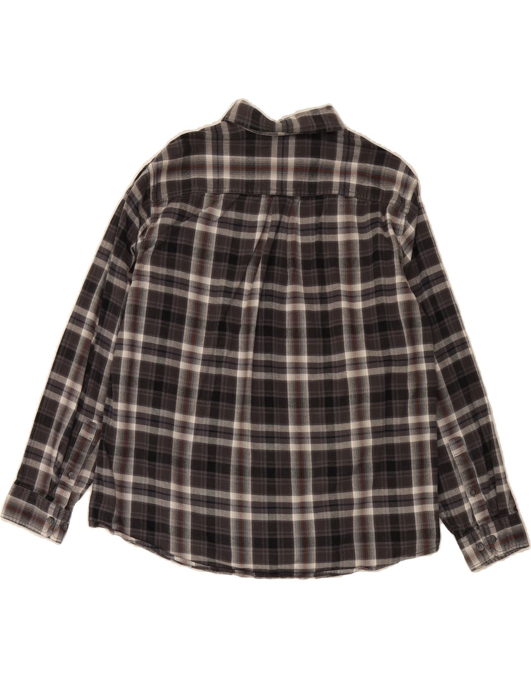 EDDIE BAUER Mens Classic Fit Flannel Shirt XL Grey Check Cotton Vintage Eddie Bauer and Second-Hand Eddie Bauer from Messina Hembry 