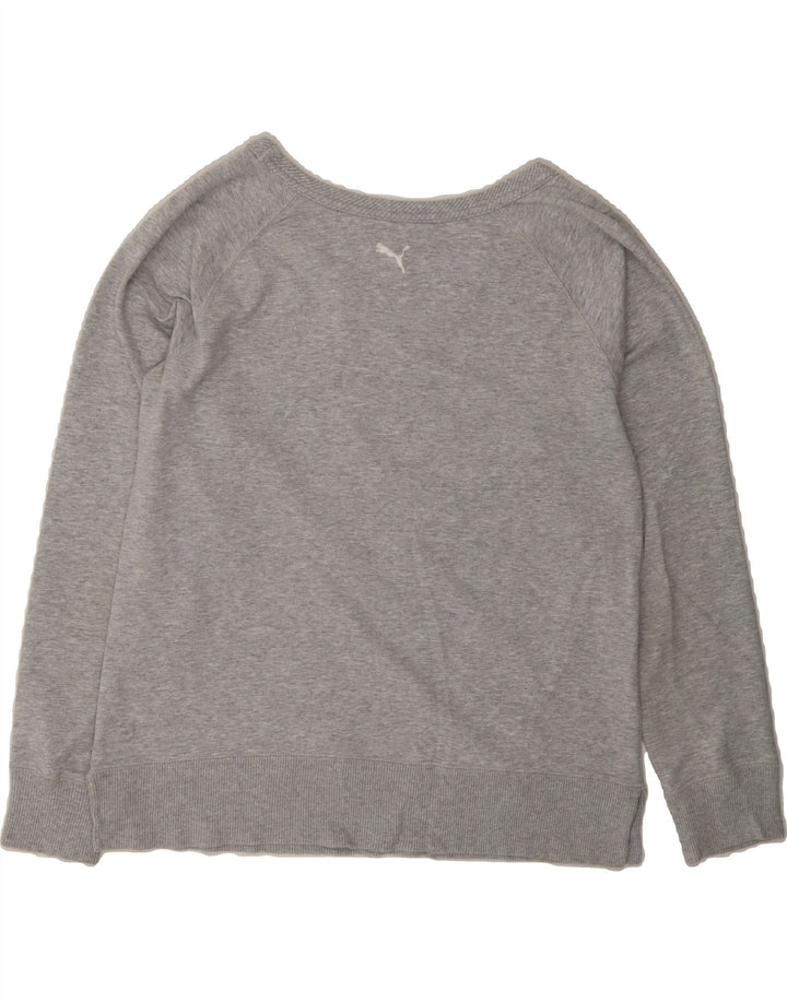 PUMA Womens Graphic Sweatshirt Jumper UK 12 Medium Grey Vintage Puma and Second-Hand Puma from Messina Hembry 