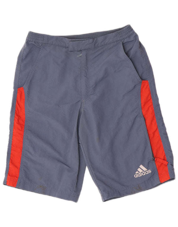 Adidas Boys Cargo Shorts 13-14 Years W30 Blue Colourblock Polyamide