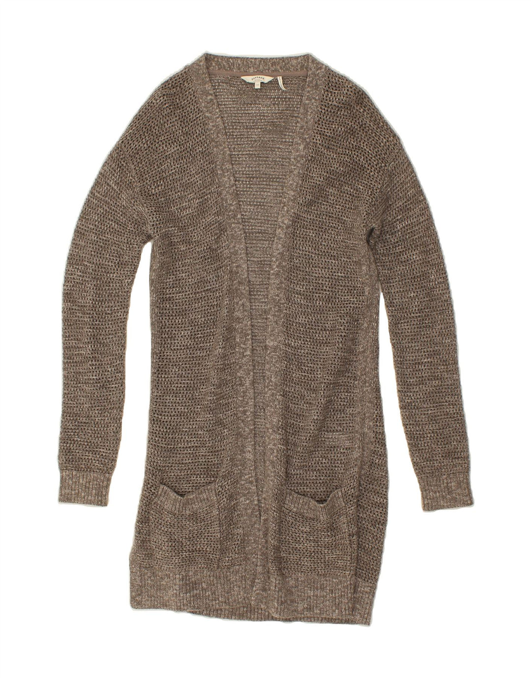 FAT FACE Womens Longline Open Cardigan Sweater UK 10 Small Grey Cotton Vintage Fat Face and Second-Hand Fat Face from Messina Hembry 