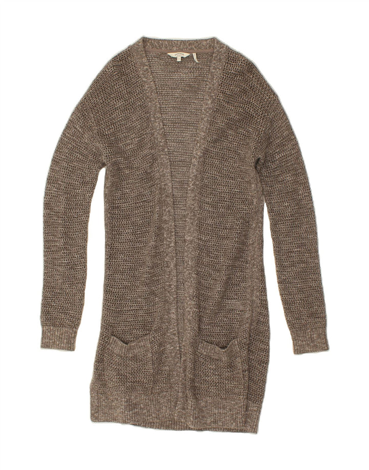 FAT FACE Womens Longline Open Cardigan Sweater UK 10 Small Grey Cotton Vintage Fat Face and Second-Hand Fat Face from Messina Hembry 