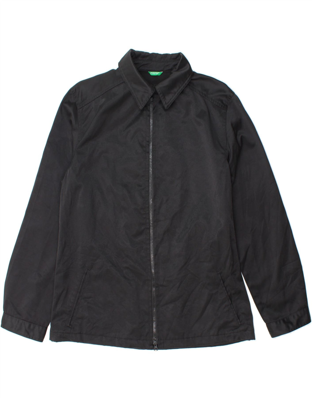 BENETTON Womens Bomber Jacket UK 14 Medium Black Vintage Benetton and Second-Hand Benetton from Messina Hembry 