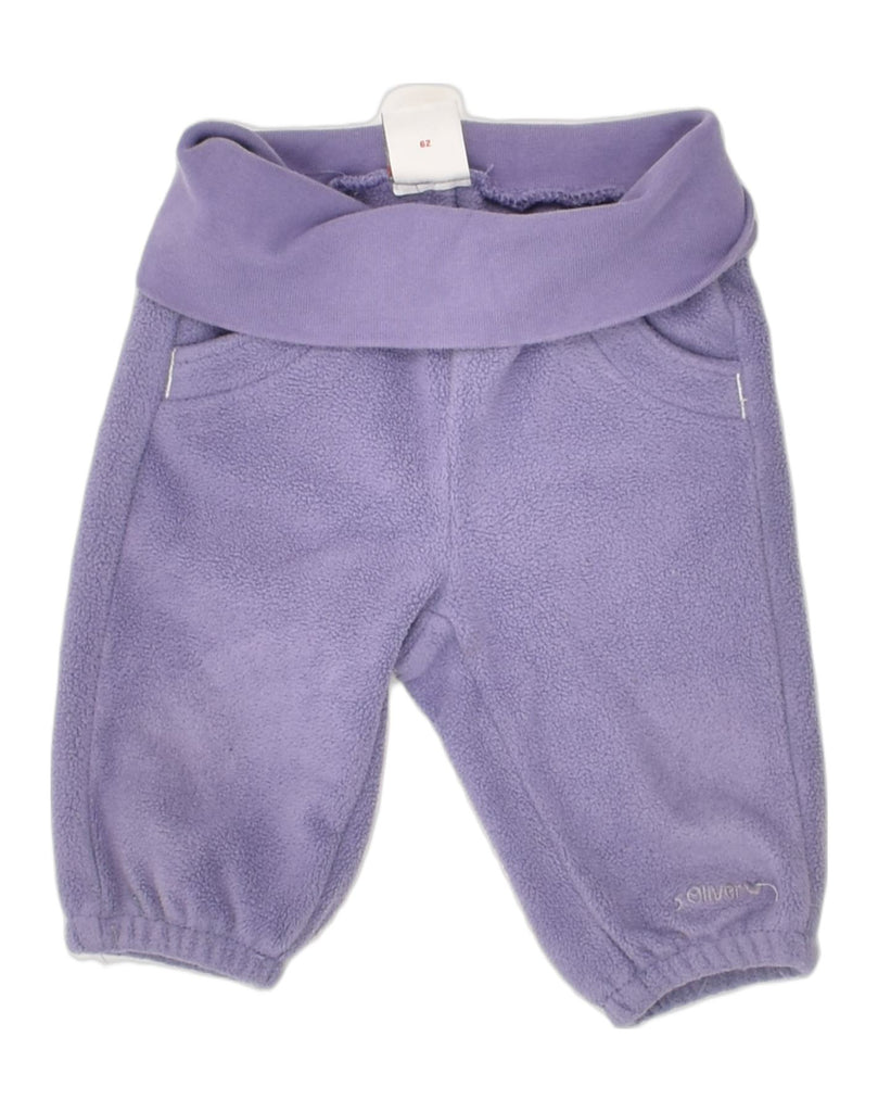 S.OLIVER Baby Girls High Waist Fleece Trousers 0-3 Months Purple Cotton | Vintage S.Oliver | Thrift | Second-Hand S.Oliver | Used Clothing | Messina Hembry 