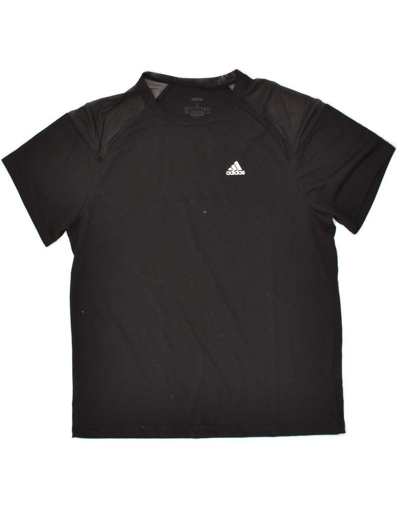 ADIDAS Womens Aeroready T-Shirt Top UK 8/10 Small Black Polyester | Vintage Adidas | Thrift | Second-Hand Adidas | Used Clothing | Messina Hembry 