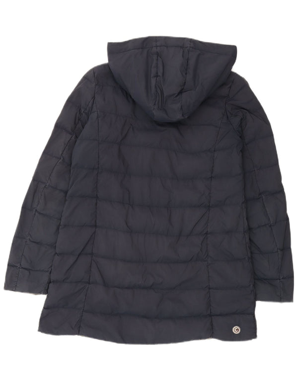 Colmar Womens Hooded Padded Jacket IT 44 Medium Navy Blue Polyamide