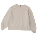 TOMMY HILFIGER Womens Oversized Sweatshirt Jumper UK 16 Large White Cotton