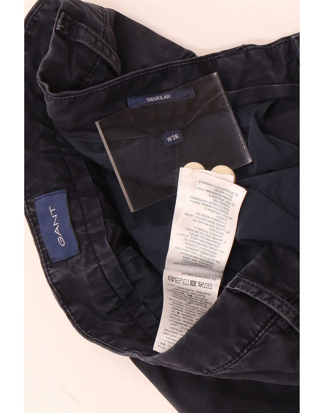 Gant Mens Chino Shorts W36 Large Navy Blue Cotton