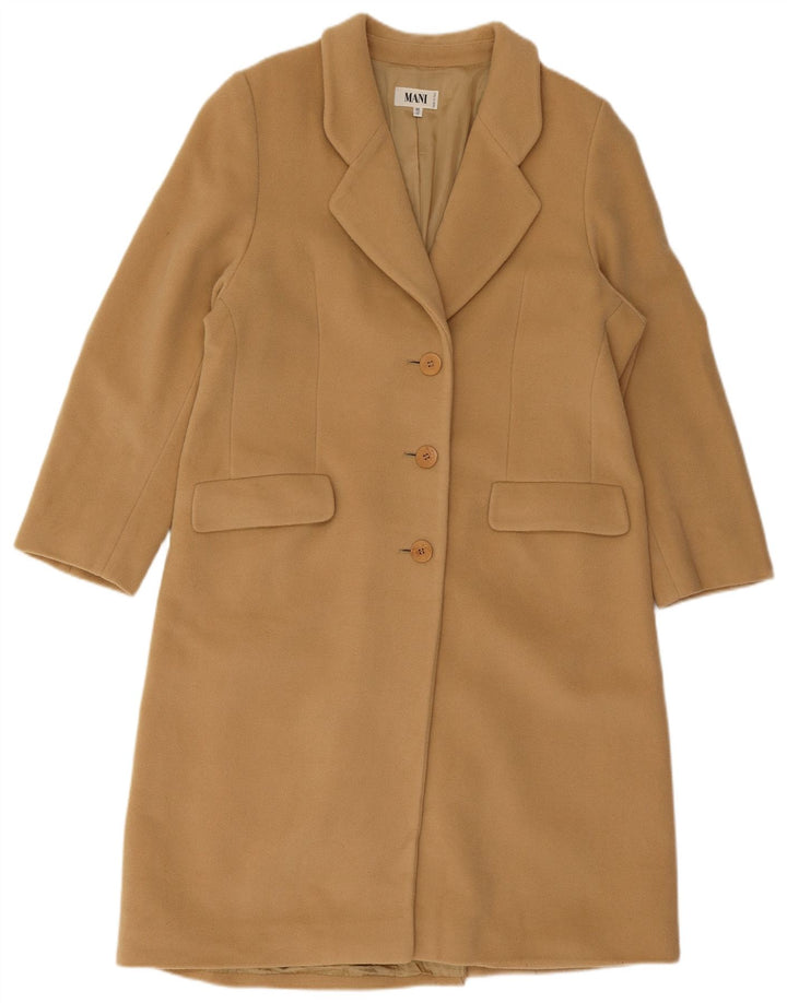 MANI Womens Overcoat IT 46 Large Beige Wool