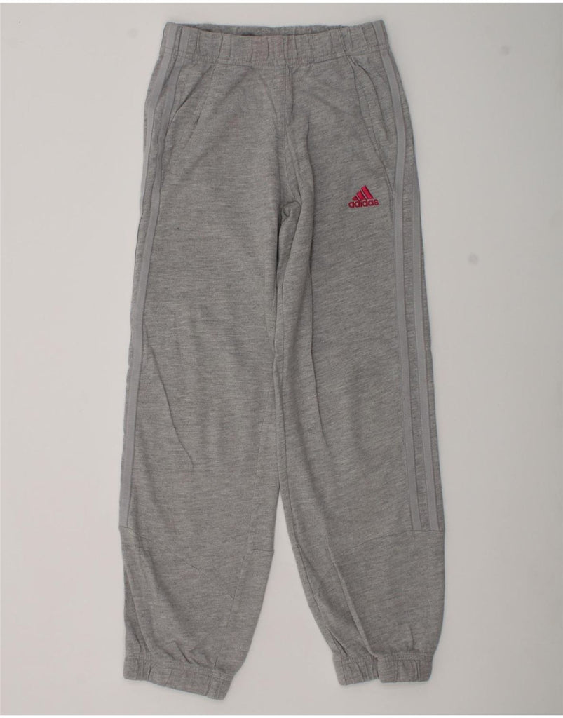 ADIDAS Girls Tracksuit Trousers Joggers 7-8 Years Grey Cotton | Vintage Adidas | Thrift | Second-Hand Adidas | Used Clothing | Messina Hembry 