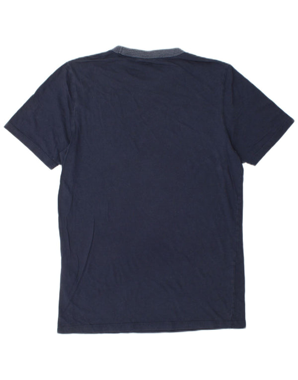 JACK & JONES Mens Graphic T-Shirt Top Medium Navy Blue Cotton