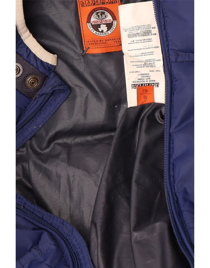 NAPAPIJRI Boys Hooded Padded Jacket 13-14 Years Navy Blue Polyamide