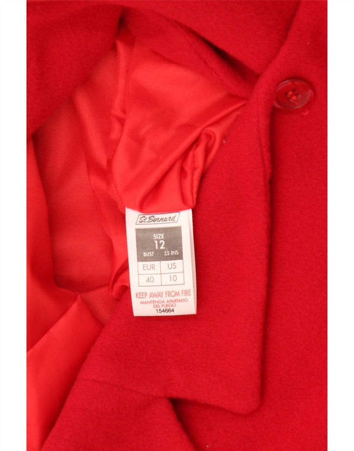 ST. BERNARD Womens 4 Button Blazer Jacket UK 12 Medium Red Wool Vintage St. Bernard and Second-Hand St. Bernard from Messina Hembry 