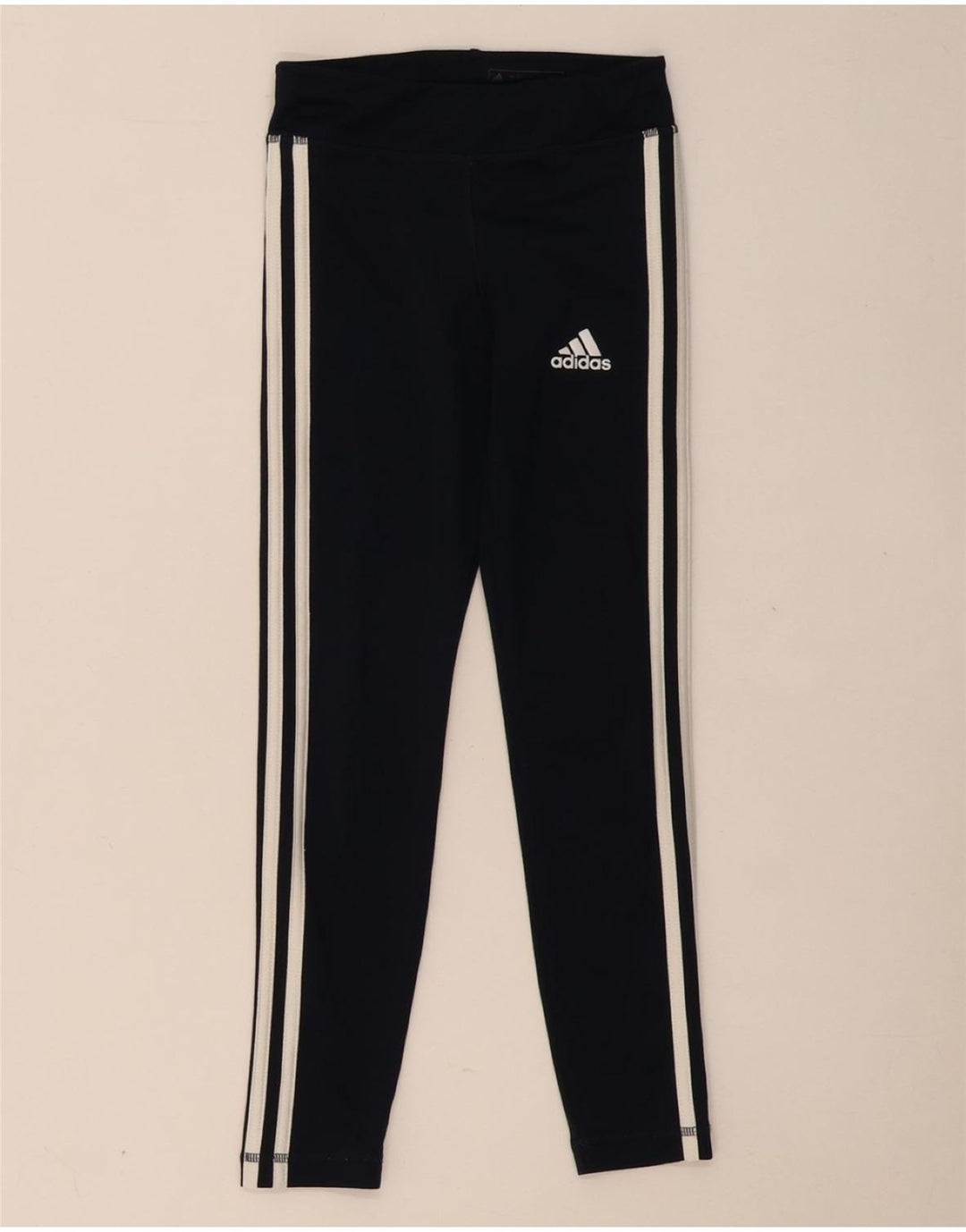 ADIDAS Girls Climalite Leggings 9-10 Years  Navy Blue Polyester