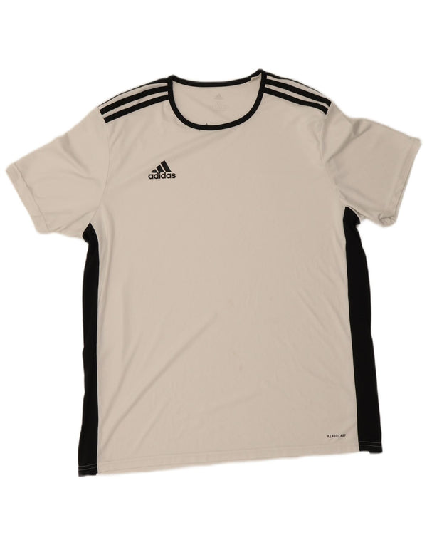 Adidas Mens Aeroready T-Shirt Top XL White Colourblock Polyester